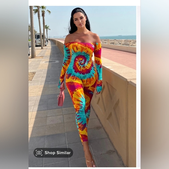 Fashion Nova Pants - 𝅺Sexy fun bodysuit, Size XL, psychedelic colors